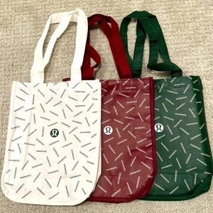 Brand new, Never used limited holiday Lululemon bags *Green *Red *White
